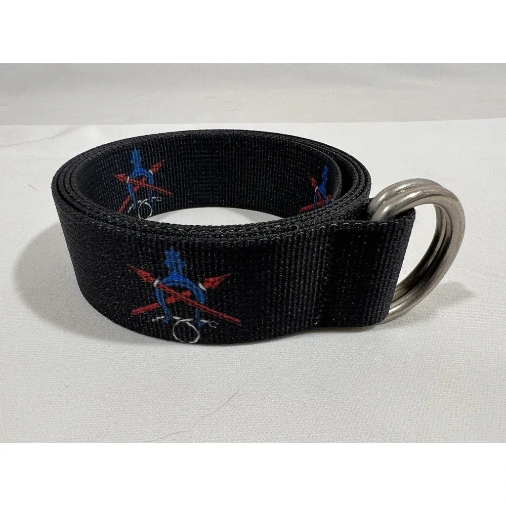 Thomas Bates Belt Small Nautical Print Nylon Casual Preppy